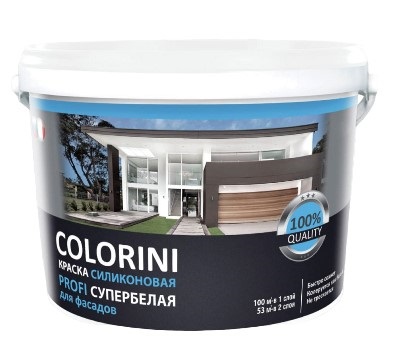 картинка Краска COLORINI PROFI фасадная силиконовая супербелая 20 кг от магазина Альфа Плейс